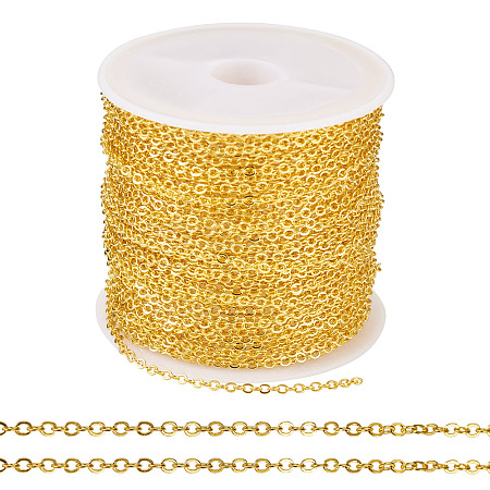Brass Coated Iron Flat Cable Chains CH-TAC0007-01G-1