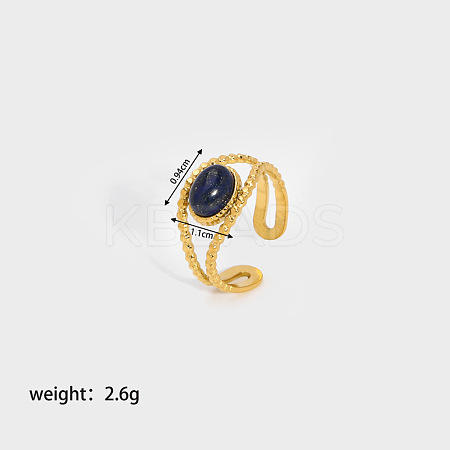 Oval Synthetic Blue Goldstone Ring LS-WQ5111-1-1