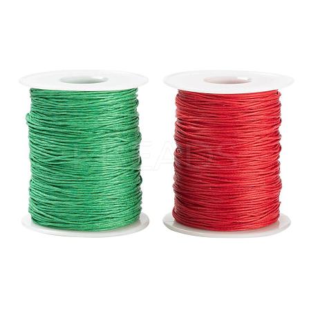 2 Roll Red & Green Waxed Cotton Thread Cords YC-LS0001-01-1
