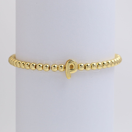 Brass Beaded Stretch Bracelets for Women FS-WG560D0-16-1