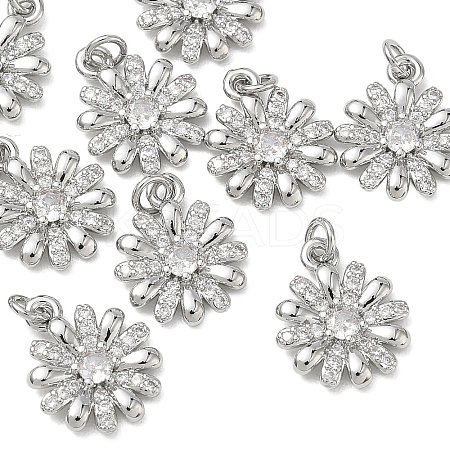 SHEGRACE Brass Clear Cubic Zirconia Charms XGRQ4G771-537P-1