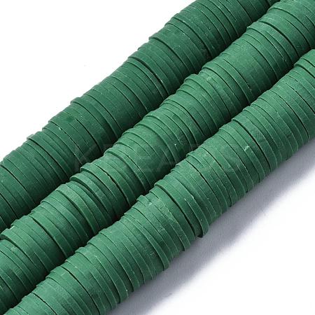 Flat Round Handmade Polymer Clay Beads CLAY-R067-12mm-46-1