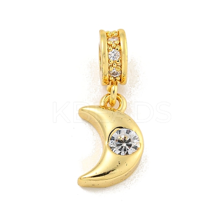 Brass Micro Pave Clear Cubic Zirconia Pendants KK-U007-02G-07-1