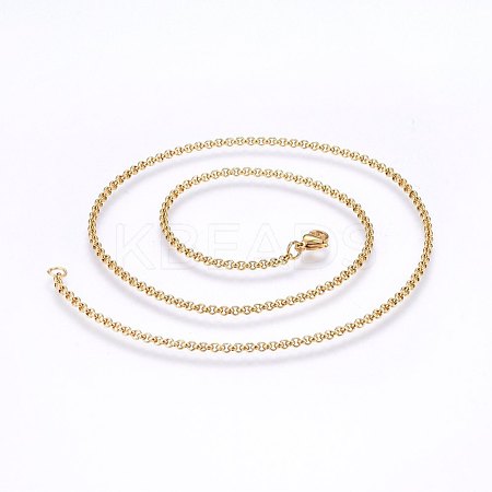 304 Stainless Steel Cable Chain Necklaces NJEW-P226-02G-01-1