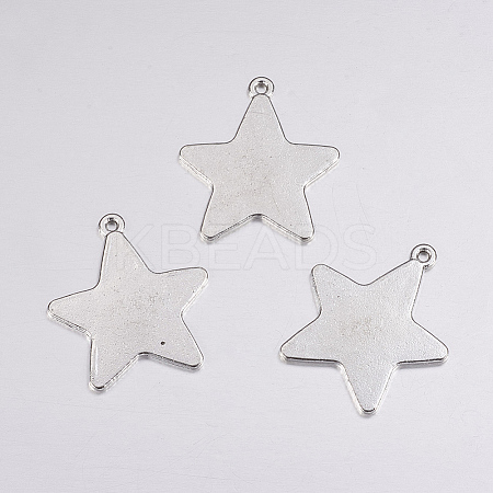Tibetan Style Alloy Stamping Blank Tag Pendants LS-X-EA085Y-NF-1