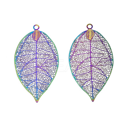 Ion Plating(IP) 304 Stainless Steel Filigree Pendants STAS-S118-065-1