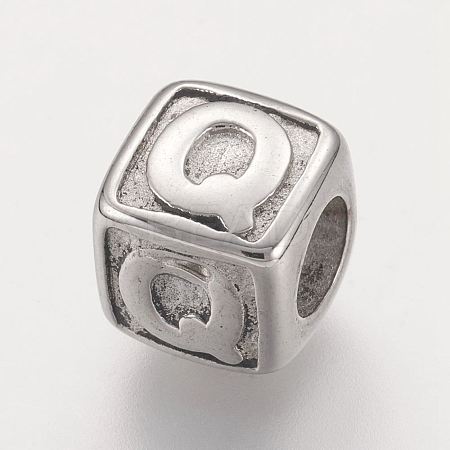 Tarnish Resistant 304 Stainless Steel European Beads STAS-G134-01P-Q-1