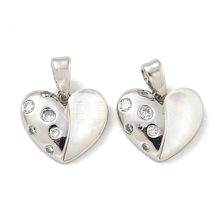 Brass Micro Pave Clear Cubic Zirconia Pendants KK-P275-16P-1