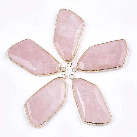 Natural Rose Quartz Pendants G-T112-20F-1