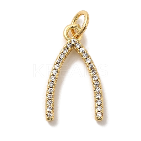 Rack Plating Brass Micro Pave Cubic  Zirconia Pendant KK-U027-14G-1