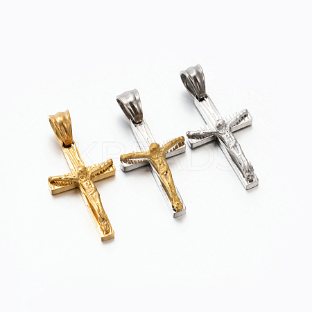 Easter Theme Men's 201 Stainless Steel Crucifix Cross Pendants STAS-F010-21-1