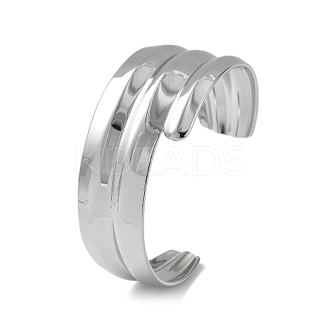 304 Stainless Steel Cuff Bangles for Women BJEW-Z078-19P-1