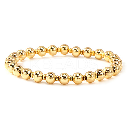 Brass Round Beads Stretch Bracelets for Women QZ7460-3-1