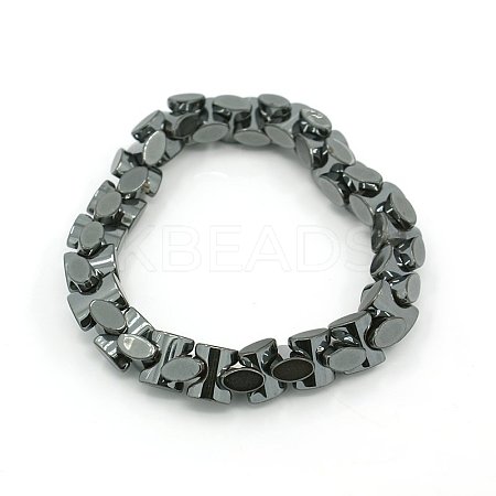 Fashion Non-Magnetic Synthetic Hematite Stretchy Bracelets BJEW-K001-02D-1