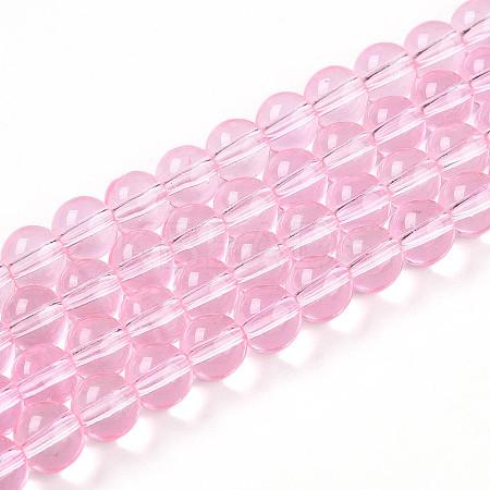 Baking Paint Transparent Glass Beads Strands DGLA-N006-8mm-01-1