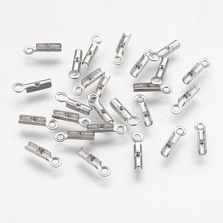 Tarnish Resistant 304 Stainless Steel Folding Crimp Ends X-STAS-K166-11P-1