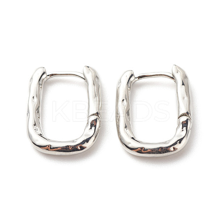 Brass Oval Hoop Earrings for Women EJEW-G306-02P-1