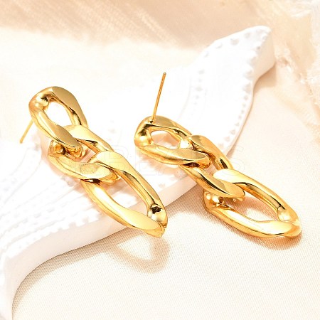 Iron Plating(IP) 304 Stainless Steel Stud Earrings EJEW-D095-23G-1