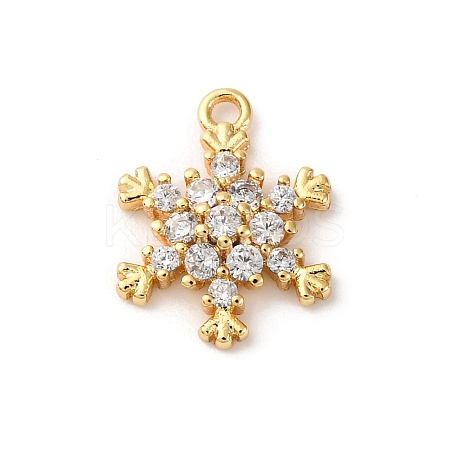 Brass Pave Clear Cubic Zirconia Charms KK-V016-03G-1