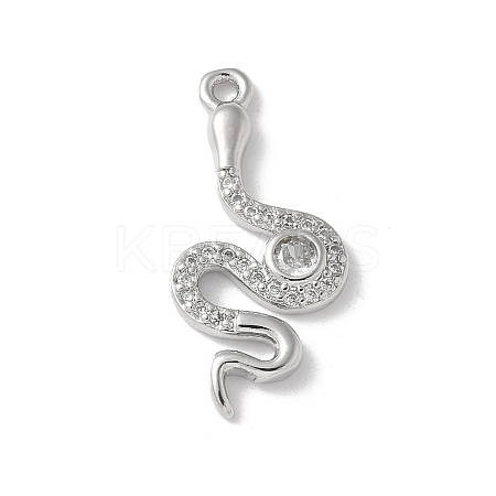 Brass Micro Pave Clear Cubic Zirconia Pendants LS-KK-S505-04P-02-1