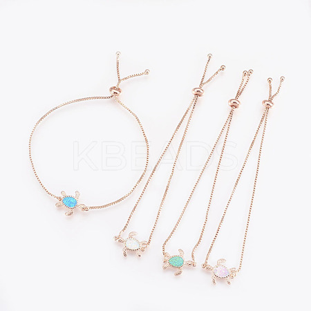 Adjustable Brass Bolo Bracelets BJEW-L618-02RG-1