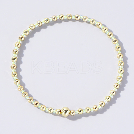 Bohemian Style Seed Beaded & Pearl Stretch Bracelet for Women XY5299-8-1