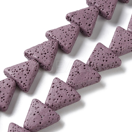Triangle Dyed Natural Lava Rock Beads Strands G-O126-04A-09-1