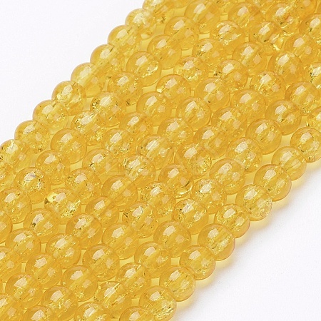 Spray Painted Crackle Glass Beads Strands CCG-Q001-4mm-10-1