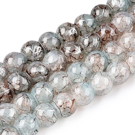 Drawbench Crackle Glass Beads Strands GLAA-N006-8mm-02-1