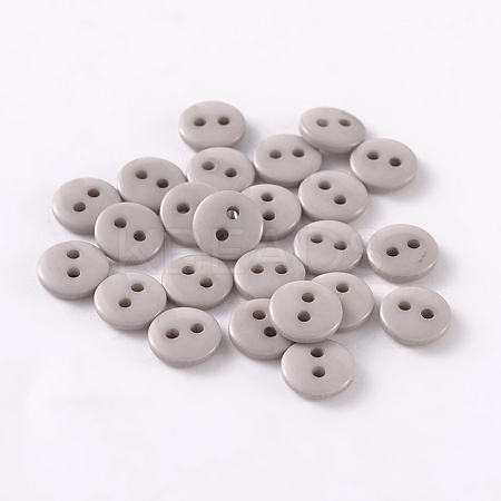 2-Hole Flat Round Resin Sewing Buttons for Costume Design BUTT-E119-24L-05-1