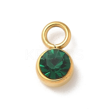 Ion Plating(IP) 304 Stainless Steel with Rhinestone Charms STAS-G351-13G-03-1