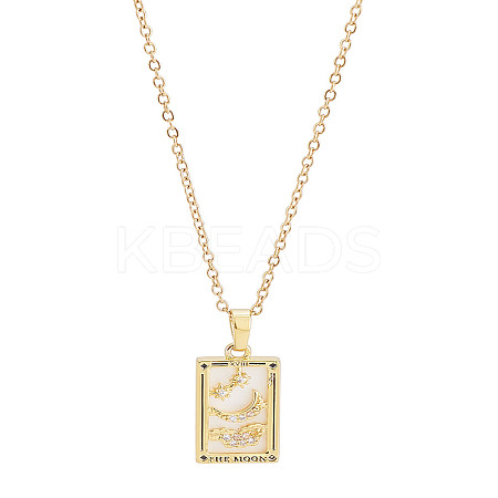 Brass with Cubic Zirconia Pendants Necklaces NJEW-LP0001-45B-G-1