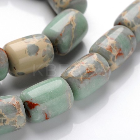 Synthetic Aqua Terra Jasper Beads Strands G-F224-01-10x14mm-1