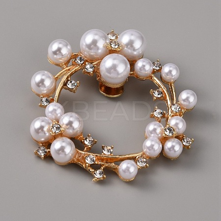 Plastic Imitation Pearl Shoe Decoration AJEW-WH0248-217G-1