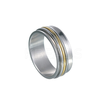 201 Stainless Steel Wide Band Rotating Finger Rings FS-WGEF0B4-12-1