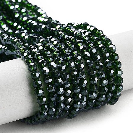 Electroplate Transparent Glass Beads Strands EGLA-A035-T3mm-A10-1