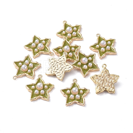 Brass Enamel Pendants KK-I661-03G-E-1