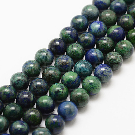 Natural Chrysocolla and Lapis Lazuli Beads Strands G-G735-07-4mm-1