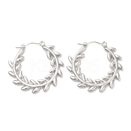 Non-Tarnish 304 Stainless Steel Hoop Earrings for Women STAS-D084-21P-1
