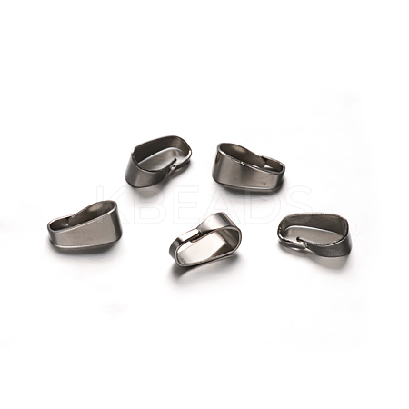 Tarnish Resistant 201 Stainless Steel Snap on Bails Y-STAS-D111-08-1