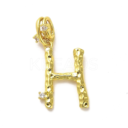 Rack Plating Brass Micro Pave Cubic Zirconia European Dangle Charms KK-L210-015G-H-1