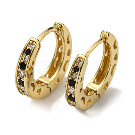 Rack Plating Brass Hoop Earrings with Cubic Zirconia EJEW-D063-09G-1