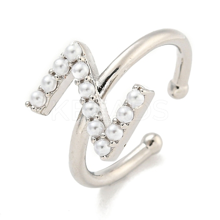 Rack Plating Brass Open Cuff Rings for Women RJEW-F162-01P-Z-1