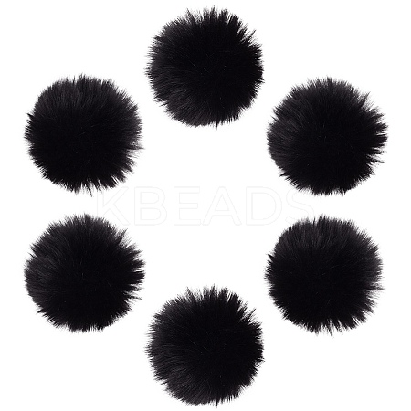 12Pcs Handmade Faux Rabbit Fur Pom Pom Ball Covered Pendants WOVE-SC0001-06F-1