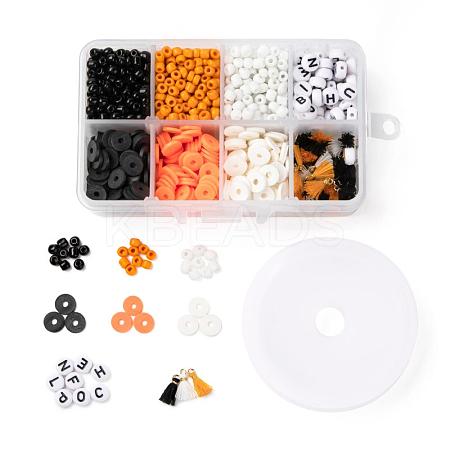 3 Colors 1155Pcs DIY Halloween Theme Stretch Bracelets Making Kits DIY-LS0001-22A-1