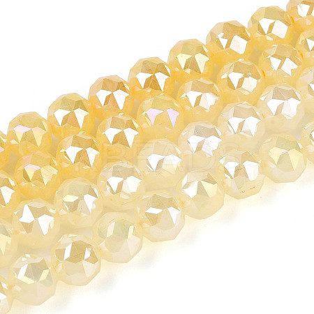 Anti-Tarnish Electroplate Glass Beads Strands GLAA-N064-8mm-03-1