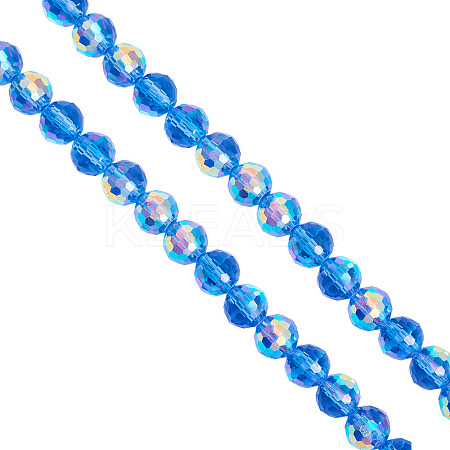 2 Strands Transparent Electroplate Glass Beads Strands EGLA-TA0001-74-1