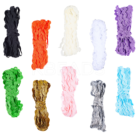 50M 10 Colors Wave Bending Fringe Trim OCOR-GF0005-55B-1