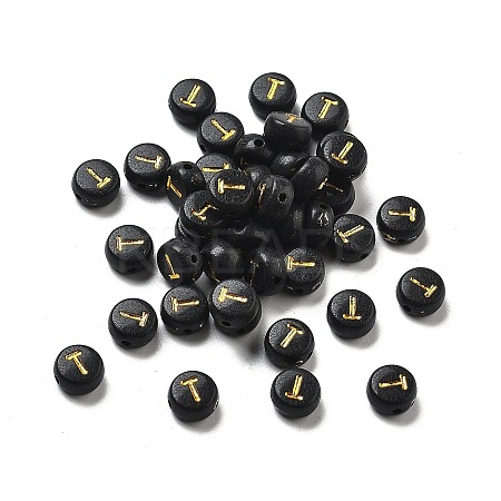 Plating Opaque Acrylic Beads OACR-R005-03T-1