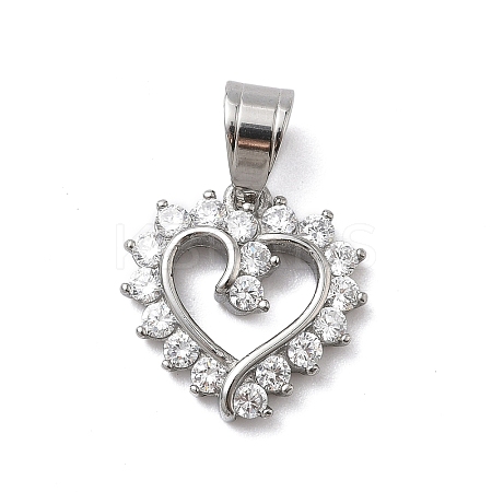 316 Surgical Stainless Steel Rhinestone Pendants STAS-P412-11A-P-1